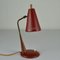Lámpara de escritorio Mid-Century moderna en rojo, años 50, Imagen 7