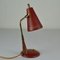 Lámpara de escritorio Mid-Century moderna en rojo, años 50, Imagen 4