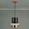 Modern Pendants in Black Metal, Copper and Glass by Philips, 1960s, Set of 3 6