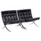 Butacas de cuero negro de Mies Van Der Rohe para Knoll Barcelona Chairs, años 70. Juego de 2, Imagen 1