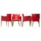 Red Leather Armchairs from Carlo Bartoli, 1980s, Image 1