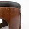 Italian Footstool in Curved Wood and Sky, 1970s 7