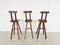 Vintage Brutalist Bar Stools, 1960s, Set of 3 10