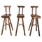 Vintage Brutalist Bar Stools, 1960s, Set of 3 1