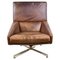 Vintage Leather Swivel Chair attributed to Beaufort, 1960s 1