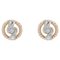 18 Karat French Rose White Gold Earrings, 1960s, Set of 2 1