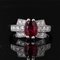 Französischer Moderner Art Deco Platin Ring mit Rubin-Diamanten, 2022 3