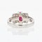 Französischer Moderner Art Deco Platin Ring mit Rubin-Diamanten, 2022 12