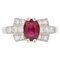 French Modern Art Deco Ruby Diamonds Platinum Ring, 2022 1