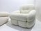 Mid-Century Modern Italian White Bouclette Fabric Armchairs, 1970s, Set of 2 2