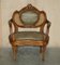 Antique Napoleon III Bergere Armchairs and Matching Table, 1890, Set of 3, Image 3