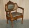 Antique Napoleon III Bergere Armchairs and Matching Table, 1890, Set of 3, Image 2