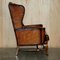 Antique Wingback Chairs in Brown Leather by William Morris, 1900, Set of 2 17