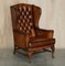 Antique Wingback Chairs in Brown Leather by William Morris, 1900, Set of 2, Image 2