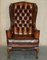 Antique Wingback Chairs in Brown Leather by William Morris, 1900, Set of 2, Image 3