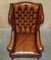 Antique Wingback Chairs in Brown Leather by William Morris, 1900, Set of 2, Image 11