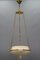 Lampada a sospensione in stile neoclassico in alabastro bianco, bronzo dorato e ottone, Francia, fine XIX secolo, Immagine 18