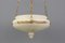 French Neoclassical Style White Alabaster, Gilt Bronze and Brass Pendant Light, 1890s 9