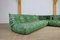 Togo Modular Sofa in Green Leather by Michel Ducaroy for Ligne Roset, 1970s, Set of 3 5