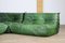 Modulares Togo Sofa aus grünem Leder von Michel Ducaroy für Ligne Roset, 1970er, 3er Set 2