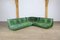 Modulares Togo Sofa aus grünem Leder von Michel Ducaroy für Ligne Roset, 1970er, 3er Set 6