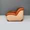 Moderne italienische Sessel aus cognacfarbenem Leder & sandfarbenem Stoff, 1970er, 2er Set 8