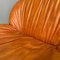 Modern Italian Cognac Leather and Sand Colored Fabric Armchairs, 1970s, Set of 2 13
