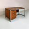 Industrieller italienischer Schreibtisch aus Metall & Holz mit Schubladen, 1970er 17