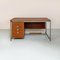 Industrieller italienischer Schreibtisch aus Metall & Holz mit Schubladen, 1970er 16