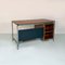 Industrial Italian Metal and Wood Desk with Drawers, 1970s 13