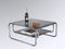 Italian Chromed Steel Coffee Table with Smoked Glasses from Cassina, 1970s 16