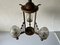 Lámpara de araña francesa arquitectónica de cobre, años 40, Imagen 5