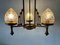 French Architectural Body Chandelier in Copper, 1940s 4