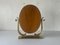 Espejo de tocador italiano con marco ovalado de latón, años 60, Imagen 5