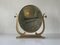 Italian Oval Frame Vanity Table Mirror in Brass, 1960s 2