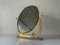 Espejo de tocador italiano con marco ovalado de latón, años 60, Imagen 1