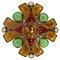 Gold Iron and Colored Glass Sconce Wall Lamp from Longobard, 1970s, Image 1