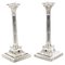 Late 19th Century Victorian Neo-Classical Silver Plated Candlesticks, Set of 2 1