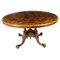 Antique 19th Century Victorian Burr Walnut Oval Loo Table 1