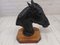 Large Vintage Equestrian Sculpture in Black Cast Iron and Metal, 1960s 1