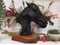 Large Vintage Equestrian Sculpture in Black Cast Iron and Metal, 1960s 4