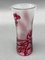 VSL Floral Red and White Background Vase from Val Saint Lambert 4