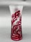 VSL Floral Red and White Background Vase from Val Saint Lambert 2