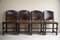 Cromwellian Style Dining Chairs in Leather, Set of 4 1