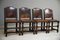 Cromwellian Style Dining Chairs in Leather, Set of 4 6