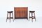 Danish Dry Bar and Stools in Rosewood by Johannes Andersen for Skaaning & Søn, 1960, Set of 3 1