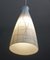 Pendant Lamp in White Glass with Blue Lines, 1960s 7