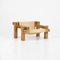 Brutalist Chairs in Pine and Canvas, 1970s, Set of 2, Image 2