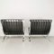 Barcelona Lounge Chairs in Black Leather by Ludwig Mies van der Rohe for Knoll, 1970s, Set of 2, Image 8