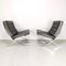 Barcelona Lounge Chairs in Black Leather by Ludwig Mies van der Rohe for Knoll, 1970s, Set of 2 1